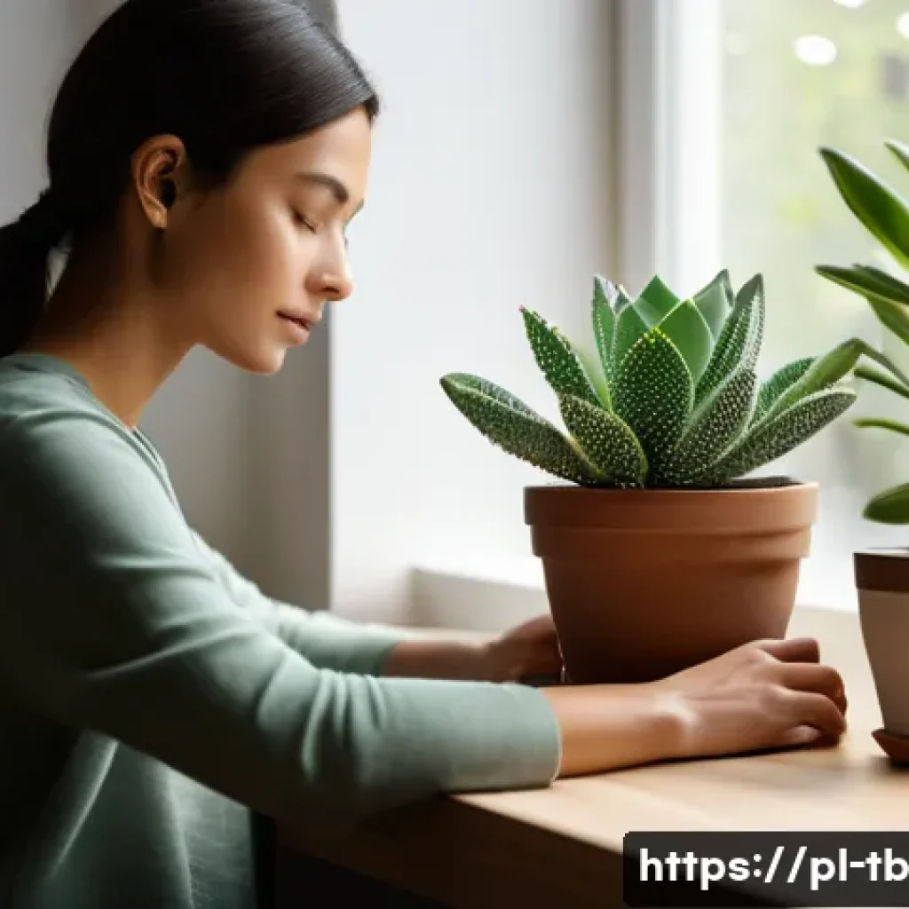 집중력을 높이는 5분 방법 - **Prompt:** A tranquil and minimalist home office scene during daylight hours. A person (gender-neut...
