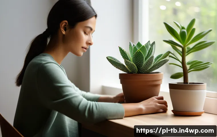 집중력을 높이는 5분 방법 - **Prompt:** A tranquil and minimalist home office scene during daylight hours. A person (gender-neut...