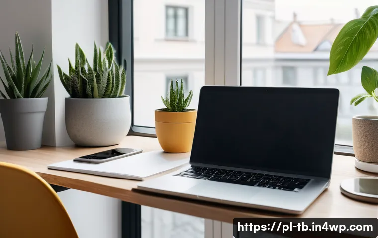 집중력 향상을 위한 패턴 만들기 기법 - A modern, bright home office workspace in Warsaw, Poland, featuring a tidy desk with a laptop, a not...